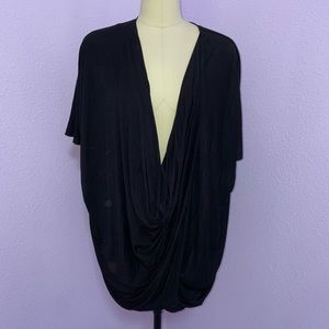 Groceries Appareal Black Eucalyptus Draped Top